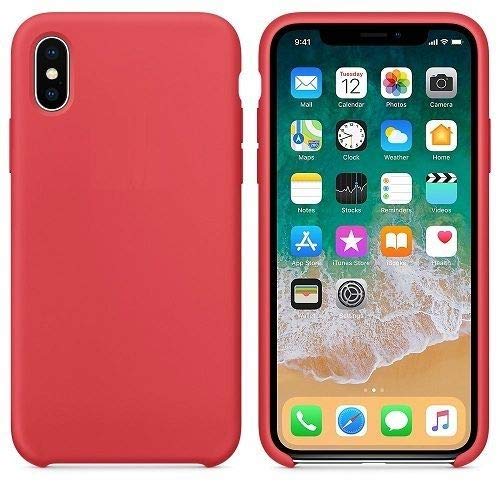 CABLEPELADO Funda Silicona iPhone X/XS Textura Suave Color Rojo Frambuesa