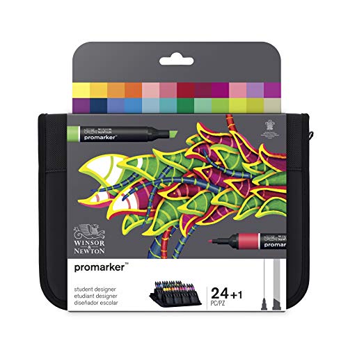 Winsor & Newton ProMarker Pack rotuladores de diseño para estudiantes, multicolor, Diseñador escolar, Set de 24