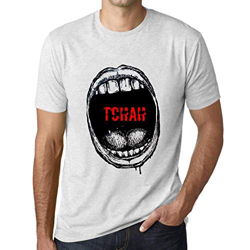 Hombre Camiseta Expresiones Bucales Tchah – Mouth Expressions Tchah – T-Shirt Vintage Manga Corta Regalo Original Cumpleaños Ash S