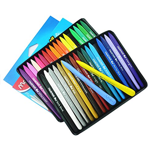 Sotoboo 36 colores Crayones de cera, no tóxico, plástico borrable, plastidecor para colorear Crayones para niños y niñas adultos pintura niños escuela oficina suministros de arte