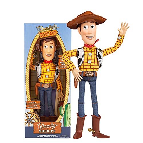 Toy Story para Niños Talking Woody Action Man Figuras De Juguete De Acción 38Cm, Modelo De Animación De Dibujos Animados Muñeca De Colección Juguetes Juguete De Regalo De Cumpleaños para Niños