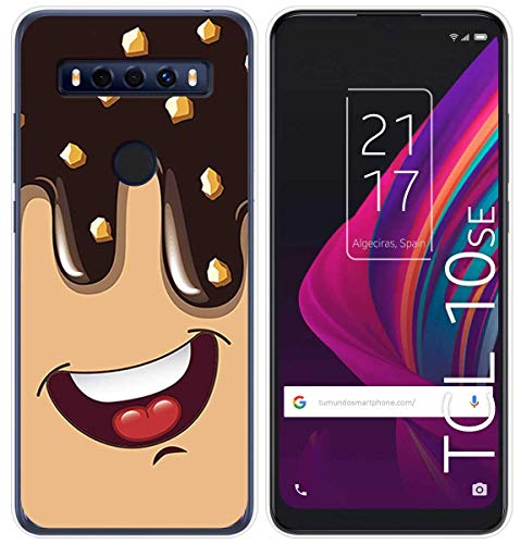 Tumundosmartphone Funda Gel TPU para TCL 10 SE diseño Helado Chocolate Dibujos