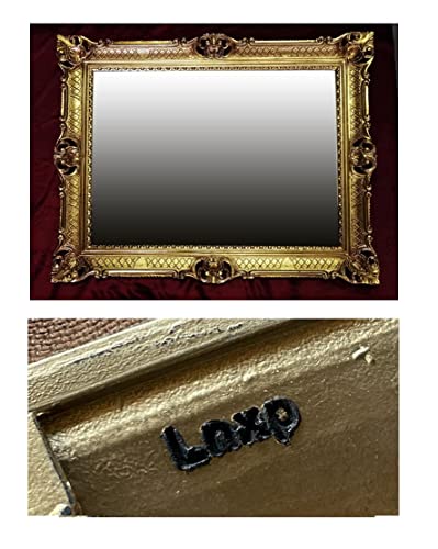 Lnxp Espejo de pared, espejo barroco, en oro, 90 x 70 cm, estilo retro, estilo retro, estilo barroco, rococó
