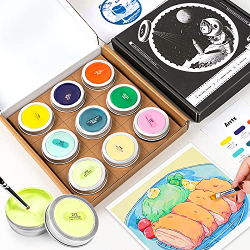Arrtx Gouache - Juego de 18 colores x 35 ml, caja portátil bien sellada, colores opacos para artistas profesionales, niños, principiantes