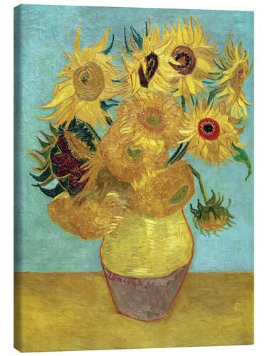 Posterlounge Los Girasoles Lienzo de Vincent Van Gogh Cuadros decoración para Cualquier habitación 20 x 30 cm Amarillo Flores Decoración Pared