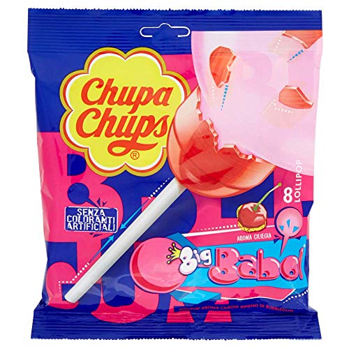 Chupa Chups Lollipop Bubblegum - Confezione da 8 Pezzi