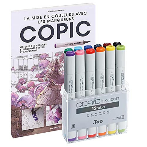 COPIC - Kit de dibujo Sketch Set 12 rotuladores + libro