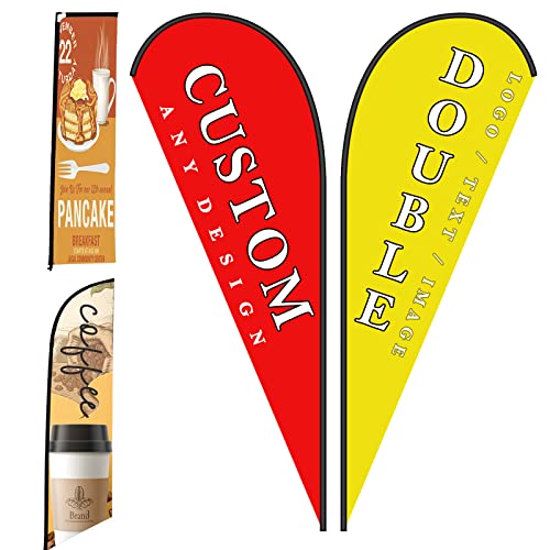 Banderas de plumas personalizadas para publicidad exterior comercial Bandera de Swooper personalizada (solo bandera) Diseño de texto de logotipo personalizado Letrero de tienda de doble cara abierto