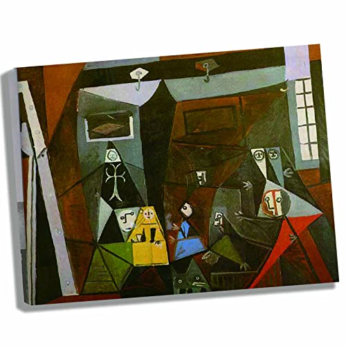Pablo Picasso Poster-Las Meninas Cuadros Decoracion Salon Modernos Posters Para el Baño Cuadros Para Dormitorio Lienzos Decor Murales Decorativos Pared(Enmarcadd,80x100cm31