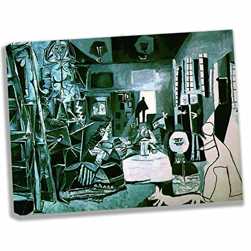 Pablo Picasso Poster-Las Meninas Cuadros Decoracion Salon Modernos Posters Para el Baño Cuadros Para Dormitorio Lienzos Decor Murales Decorativos Pared(80x104cm31x41in,Enmarcado)