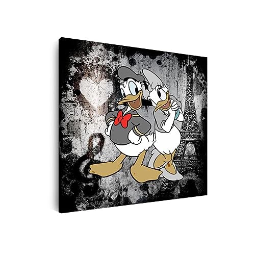 Artedinoi - Cuadro moderno Donald y Donald, Paris City of Love impresión sobre lienzo hermoso XXL