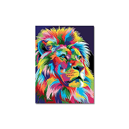 Pintura al óleo digital DIY Color Animal Niños Dibujo Pintado a mano Pintura decorativa Colgante Pintura acrílica Pintura para colorear 60x75cm L6