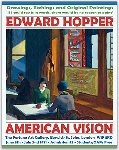 Edward Hopper Exhibition Poster Edward Hopper Art Gallery Print (61cm x 91cm)