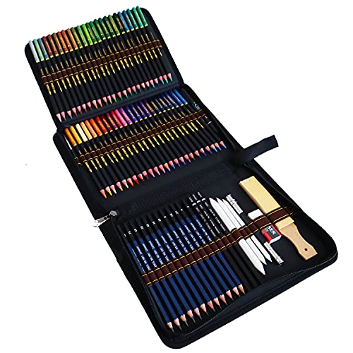 72 Lapices de Colores Dibujo Profesional para Artistas, Niños y Adultos, Incluye Lapices Acuarelables, Lapiz Dibujo, Carbón, Lápices Pastel, Herramientas de dibujo