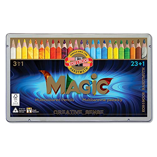 Koh-I-Noor - Magia 3408 24 Crayons Triangular Con Mina Multicolor