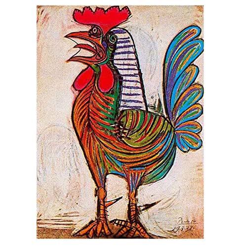 CJJYW Imprimir en Lienzo-Pablo Picasso Impresión Pintura póster Reproducción Decor de Pared Impresión Obras de Arte Pinturas《Gallo》(80x112cm,31.4x44.3in-Sin Marco)