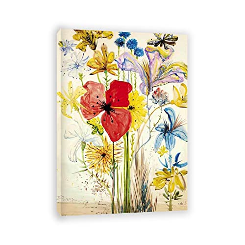Apcgsm Salvador Dali poster. Reproducciones cuadros famosos en lienzo. Surrealismo Pósters e impresiones artísticas' Flores de verano'. Cuadros decorativo 81x114cm(32x45) Enmarcados