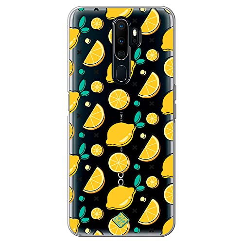 Movilshop Funda para [ OPPO A5 2020 - OPPO A9 2020 ] Dibujo Auténtico [ Limones ] de Silicona Flexible Transparente Carcasa Case Cover Gel para Smartphone.