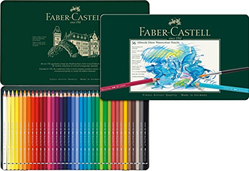 Faber-Castell 117536 - Estuche de metal con 36 ecolápices acuarelables, multicolor
