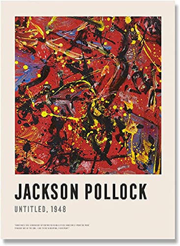 GUDLAK Lienzo Abstracto Arte de Pared Jackson Pollock Cartel e Impresiones Jackson Pollock Pintura Imagen de exposición para la decoración de la Sala de Estar 50x70cmx1 Sin Marco