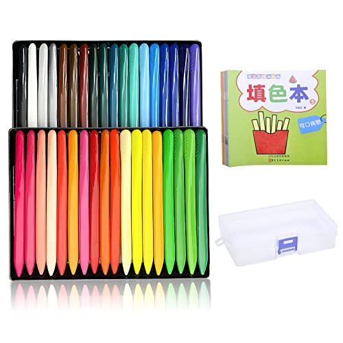 Kids Ceras de Colores para Niños, Ceras 36 Unidades surtidas multicolor super resistentes no manchan Ceras de Colores Profesionales Ceras triangulares Jumbo