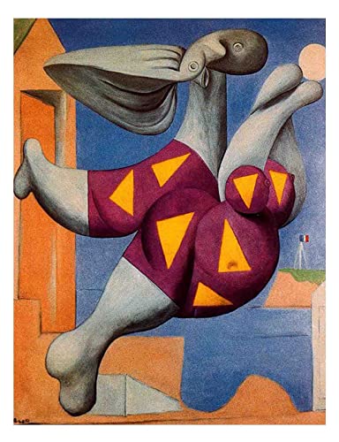 Bañista de Picasso Pintura Modernista Cubista Cuadros Decoracion Salon, Lienzos Cuadros Decoracion Dormitorios Hogar Decoración de Pared Cuadro y láminas(45x58cm 18