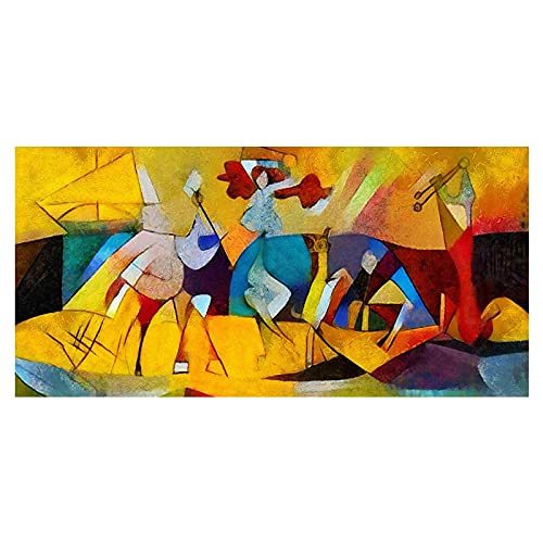 GEMMII Enmarcado abstracto famoso por obras de Picasso Enmarcado ImpresióN Sobre Lienzo, HD Print Wall Art Pictures para sala de estar decoración de pared moderna 50x100cm marco