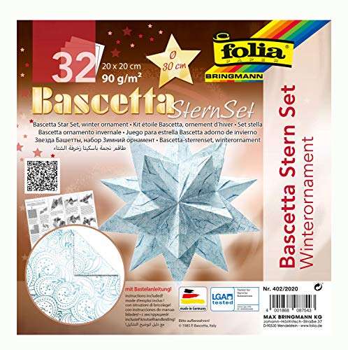 'Folia 402/2020 Bascetta bltter plegable para de estrella, color azul verdoso/estampado