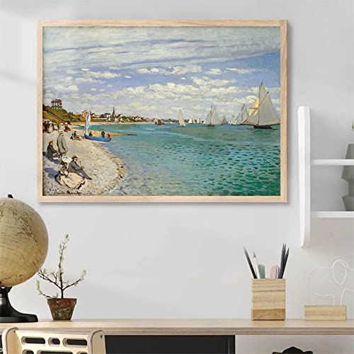 SDVIB Claude Monet Regata In St. Dirección Reproducción Lienzo Pintura Cuadro moderno Lienzo Pintura Arte de la pared Carteles e impresión 40x60cm Sin marco