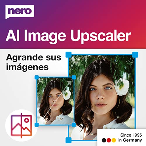 Nero AI Image Upscaler | Ampliar imágenes | Enfocar fotos | Escalar a 4K | 1 PC | Windows 11 / 10 (Licencia anual )
