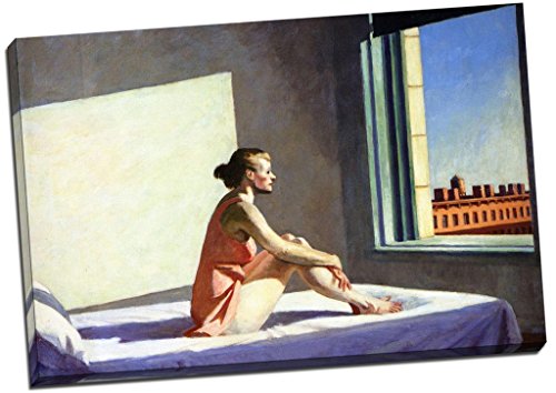 WTD - Lienzo decorativo para pared, diseño de Edward Hopper Morning Sun, tamaño grande, 76 x 50 cm