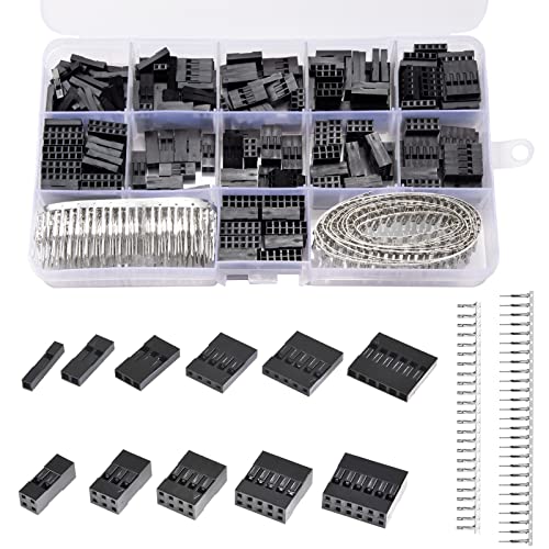 620Pcs Dupont Conectores Kit con 2,54mm Carcasa del Conector Electronica con Terminales Macho Hembra 1/2/3/4/5/6 Pin para Cableenchufe Proyectos de Bricolaje