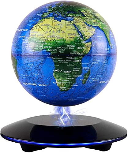 JOWHOL Globo Flotante de Levitación Magnética Rotación del Mapa del Mundo con Luces LED para la Educación Enseñanza Inicio Oficina de Decoración de Escritorio Regalo de Cumpleaños