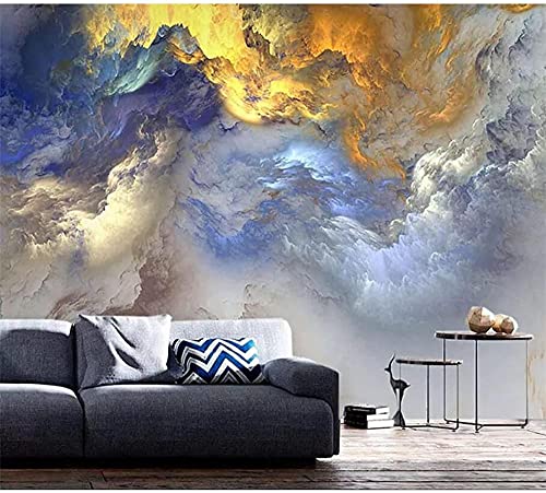 XHXI Pintor abstracto ligero de lujo americano Sala de estar moderna Fondo de TV Tela de pared Nube azul Papel 3D 3D papel Pintado de pared tapiz Decoración dormitorio Fotomural-250cm×170cm