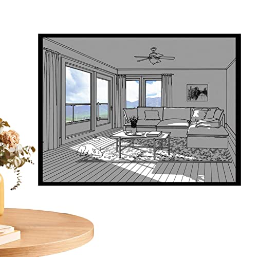 Tumotsit Marco de pinturas iluminadas - Cuadro sobre lienzo iluminado con marco,Enchufe USB aleación de aluminio acrílico pared decoración resistente para dormitorio, mesita de noche, Hotel, hogar