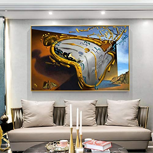 Aheng Art Pinturas en lienzo de la persistencia de la memoria de Salvador Dali Famosos cuadros artísticos de pared carteles e impresiones para decoración del hogar 70x100cm sin marco