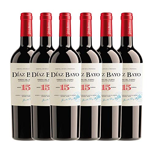 Díaz Bayo 15 Meses en Barrica. Vino Tinto Crianza Denominación de Origen Ribera del Duero. Botella de 750ml. en caja de 6 botellas.