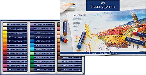 Faber-Castell 127036 - Estuche de cartón con 36 pasteles de aceite, multicolor