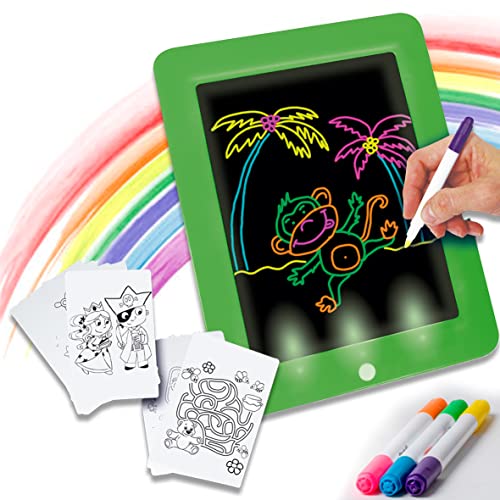 Pizarra Mágica de dibujos, STARLYF Fantastic Pad (Original), Juguetes para niños, Pizarra Mágica con Luces Led y Cartones de dibujo para estimular la Creatividad., regalo para niños y niñas