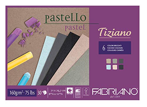 Unbekannt Fabriano Pastel Papel Bloques, algodón, Multicolor, 21 x 29,7 x 0,5 cm