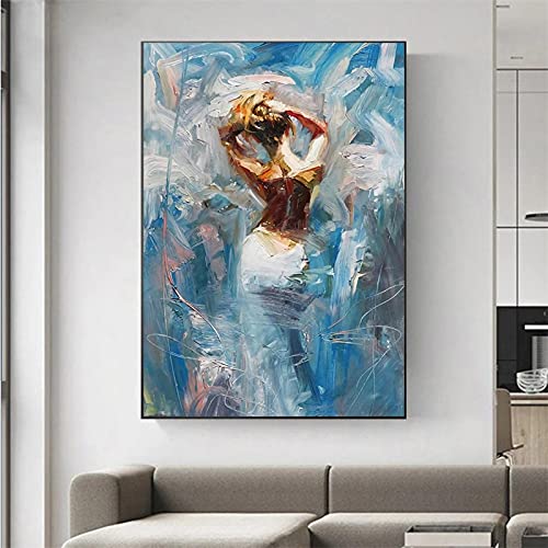 Arte abstracto de la espalda de la mujer famosa pintura impresa en la lona de la sala de estar cuadro de la pared decoración del hogar cartel 60x80cm x0013
