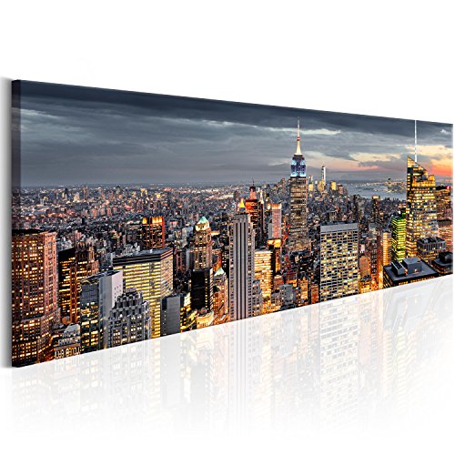 murando - Cuadro de cristal acrílico New York 135x45 cm Impresión de 1 Pieza Pintura sobre Vidrio Imagen Gráfica Decoracion de Pared City Ciudad NY d-B-0068-k-d