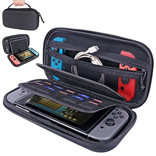 Eono by Amazon - Bolsa de Transporte portátil para Nintendo Switch Hard Shell Storage Case para Switch (Negro)