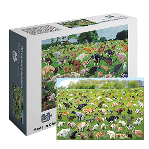 Puzzle 1000 Piezas,101 Cachorros Que Font Caca,Puzzle Collage De Perros,Interesante Reducción del Estrés 1000 Piezas Puzzles Perros Caca,Pooping Dogs Puzzle,Entretenimiento para Adultos Y Niños