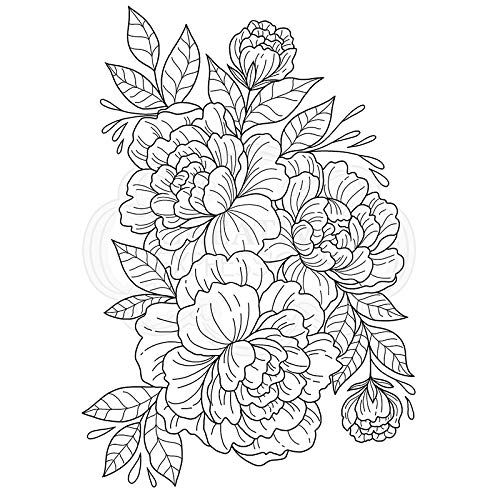 Woodware Sello Singles Stamp Camellia Spray-Estampadora Fotopolímero Transparente para Hacer Lettering, Scrapbooking, Diario y Manualidades, Se Adhiere a Bloques de Acrílico, 4 x 6 inches