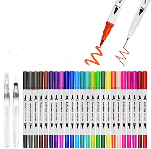 24 rotuladores acuarelas bolígrafos de colores con doble punta pincel bolígrafo letras caligrafía rotuladores bolígrafo rotuladores profesionales