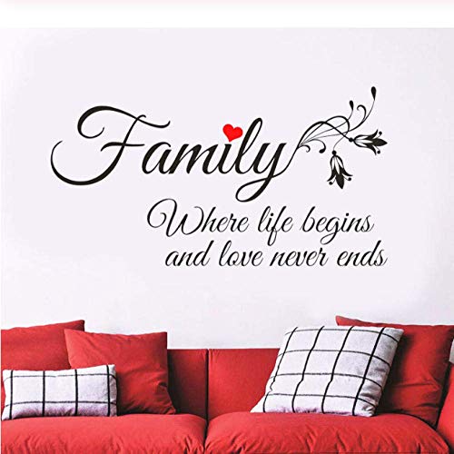 Vinilo Decorativo De Pared Citas Familiares El Comienzo De La Vida Y El Amor Nunca Se Detiene Pegatinas Murales De Bellas Artes Tienda De Decoración Del Hogar Arte De La Pared 79X42Cm