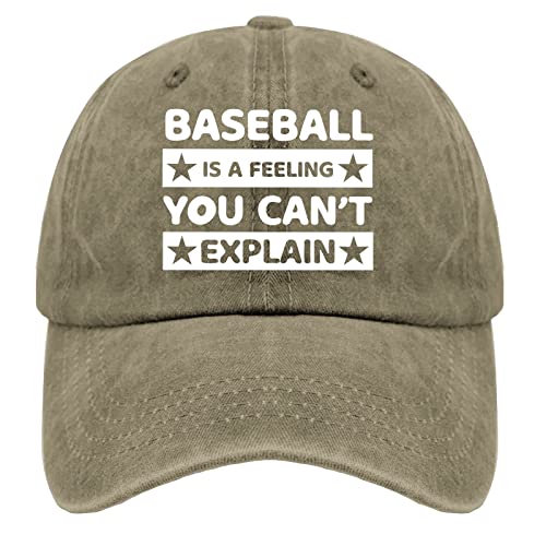 TKPA MOL Sombrero de béisbol para papá es una sensación que no puedes explicar, sombrero de camionero para adolescentes, divertido algodón lavado ajustable, Pigmento Caqui, Talla única