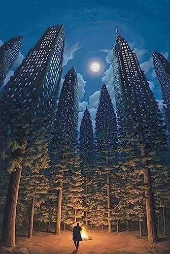 OQOPO Póster de Rob Gonsalves, pintura abstracta mágica, lienzo para pared, impresión de Rob Gonsalves, cuadro moderno para sala de estar, decoración del hogar, 50 x 70 cm, sin marco