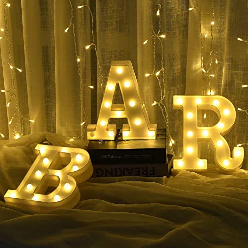 WYFCR Etreros de Neón luz Nocturna Luces LED de Marquesina Arte de Neón Luces Decorativas Decoración, Letras de Carpa de Alfabeto de Neón para Decoración de la Palabra del Hogar, Boda, Fiesta